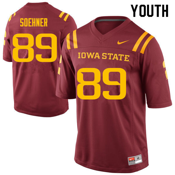 Youth #89 Dylan Soehner Iowa State Cyclones College Football Jerseys Sale-Cardinal